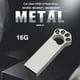 thumbnail image 1 of USB 2.0 Pendrive Metal Cat Paw USB Flash Drive con orificio para llavero (16 GB), 1 of 7