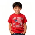 thumbnail image 5 of Tisuna Boys Patriotic T Shirts Size 8-9 Years America Flag Print Short Sleeve Crew Neck Tops Regular Fit Kids Boys 4th Of July Red 250th Anniversary Celebration Tshirts, 5 of 5