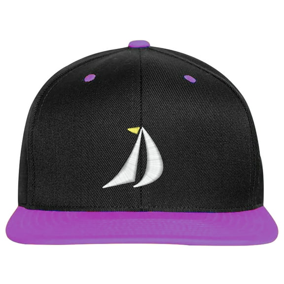 Embroidered SailBoat, Mainsail and Geneo Sailing Logo-EM-0050-Black-Purple