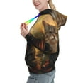 thumbnail image 2 of Sikiie Lakeside Flower Field Cat Women's Casual Hoodies Long Sleeve Lightweight Pullover Tops Loose Sweatshirt-X-Large, 2 of 7