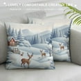 thumbnail image 3 of JEUXUS Soft and Durable Short Plush Pillowcase Deer Watercolor Wild Animal Snow Forest Rustic Farmhouse Winter Cabin White, 3 of 5