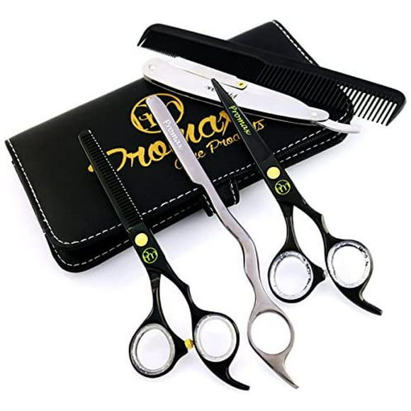 ProMax Professional 5 pcs Black titanium Barber Shears set 11-4625