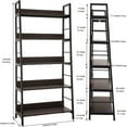 Industrial Bookshelf Ladder 5 Tier Large Floor Freestanding Rack