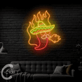 thumbnail image 3 of C-CRAFT Mexican Chilli Pepper Neon Sign Led Light Up 25 inch for Spicy Food Store Wall Art Decor, 3 of 5
