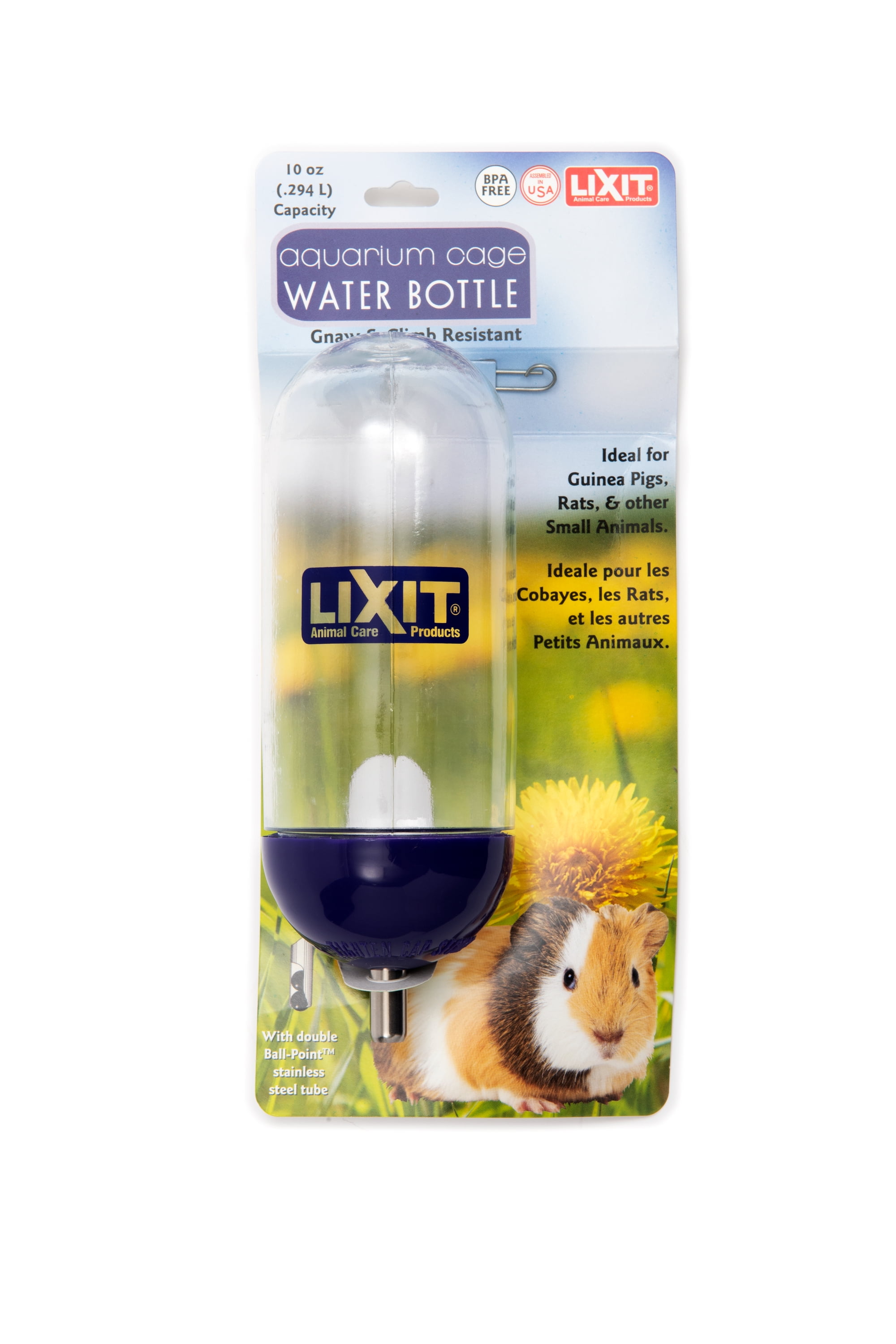 Hanging Glass Water Bottle 6 oz Small Animal Cage Accessory 