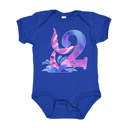 

Inktastic 2nd Birthday Mermaid Tail Gift Baby Boy or Baby Girl Bodysuit