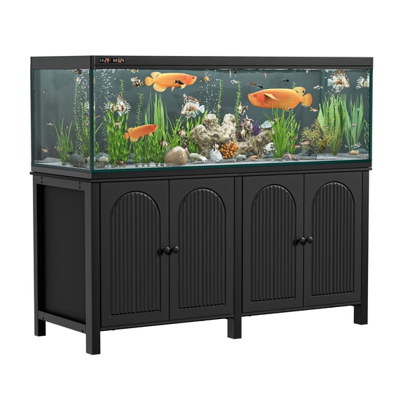 Belnest 60 inch 75-120 Gallon Fish Tank Stand with Storage Cabinet and Power Outlet, Heavy Duty Aquarium Stand for Fish Tank, Reptile Tank Stand, Black