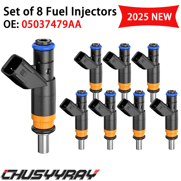 Fit OEM 05037479AA Fuel Injector Set of 8 Compatible with Dodge Ram Chrysler Jeep 5.7L 6.1L