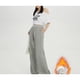 thumbnail image 3 of Pantalones deportivos holgados para mujer, Pantalón de algodón y lino gris, informal, adelgazante, versátil, pierna ancha, Otoño e Invierno, 3 of 5
