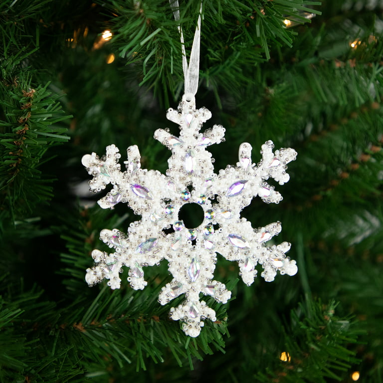 Beaded Snowflake Christmas Ornament