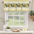 thumbnail image 3 of 2 Pack Valances for Windows, Bee Daisy Window Valances for Living Room/Bedroom/Bathroom, Botanical Eucalyptus Leaves Spring Love Yellow Light Filtering Kitchen Curtain Valance 42"W x12" L, 3 of 9