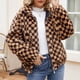 thumbnail image 1 of Chaqueta de abrigo cálida para mujer, de invierno, lisa, con cuello vuelto y cremallera, 1 of 8