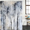 thumbnail image 3 of Grey Forest Waterproof Fabric Shower Curtain,Abstract Vintage Oil Painting Trees Waterproof Fabric Shower Curtain for Bathroom Curtains Bathtubs Hotel Shower Curtains with 12 Hooks Small 36x78in, 3 of 8