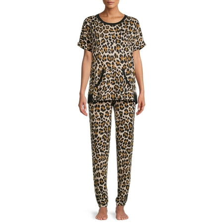 Secret Treasures Womens Short Sleeve Long Pajama + FREE makeup bag