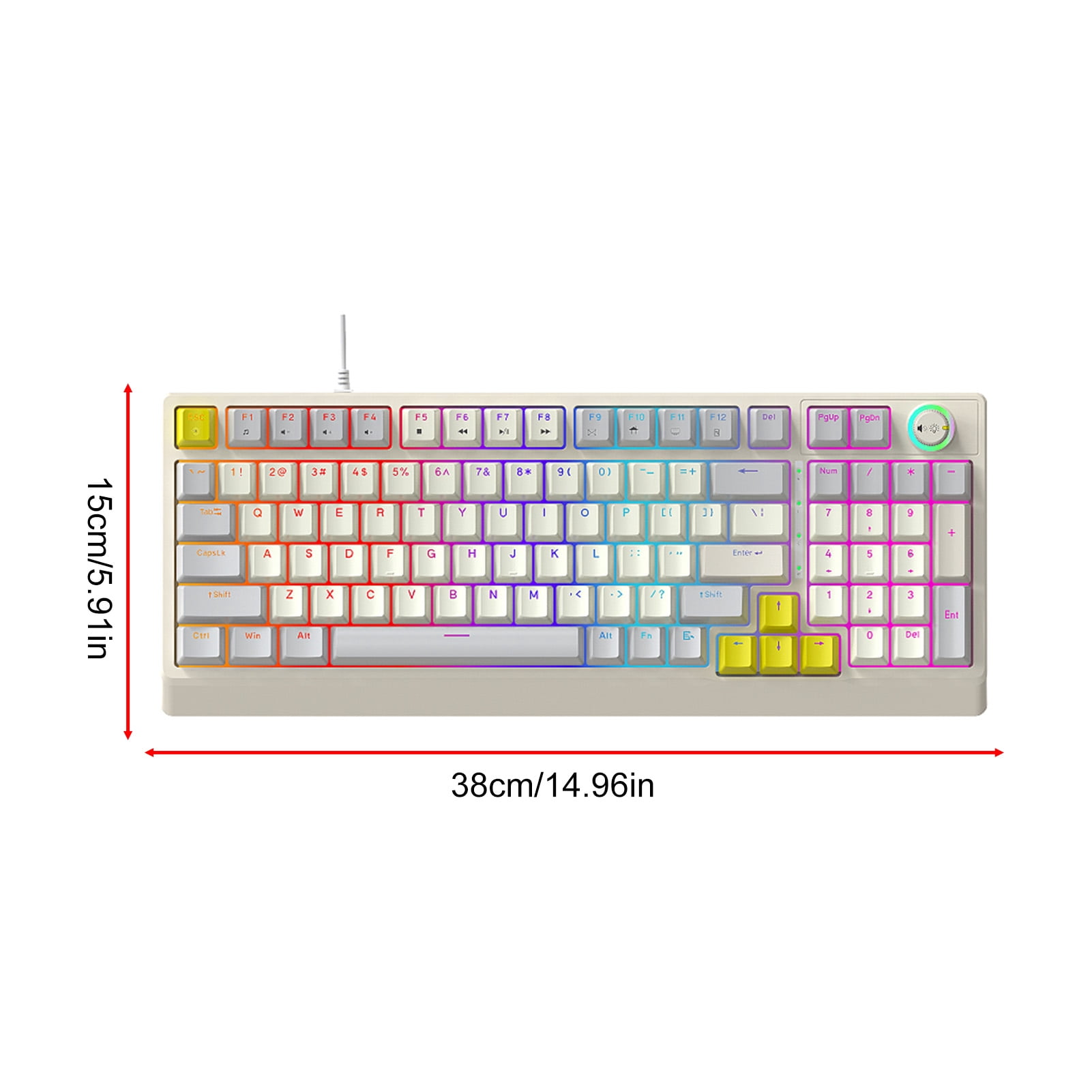 Keyboard For Gaming T50 RGB Mechanical Keyboard 98 Key Hot Swappable Blue Switch Dynamic Lighting Ergonomic Design PC Gaming Typing Work
