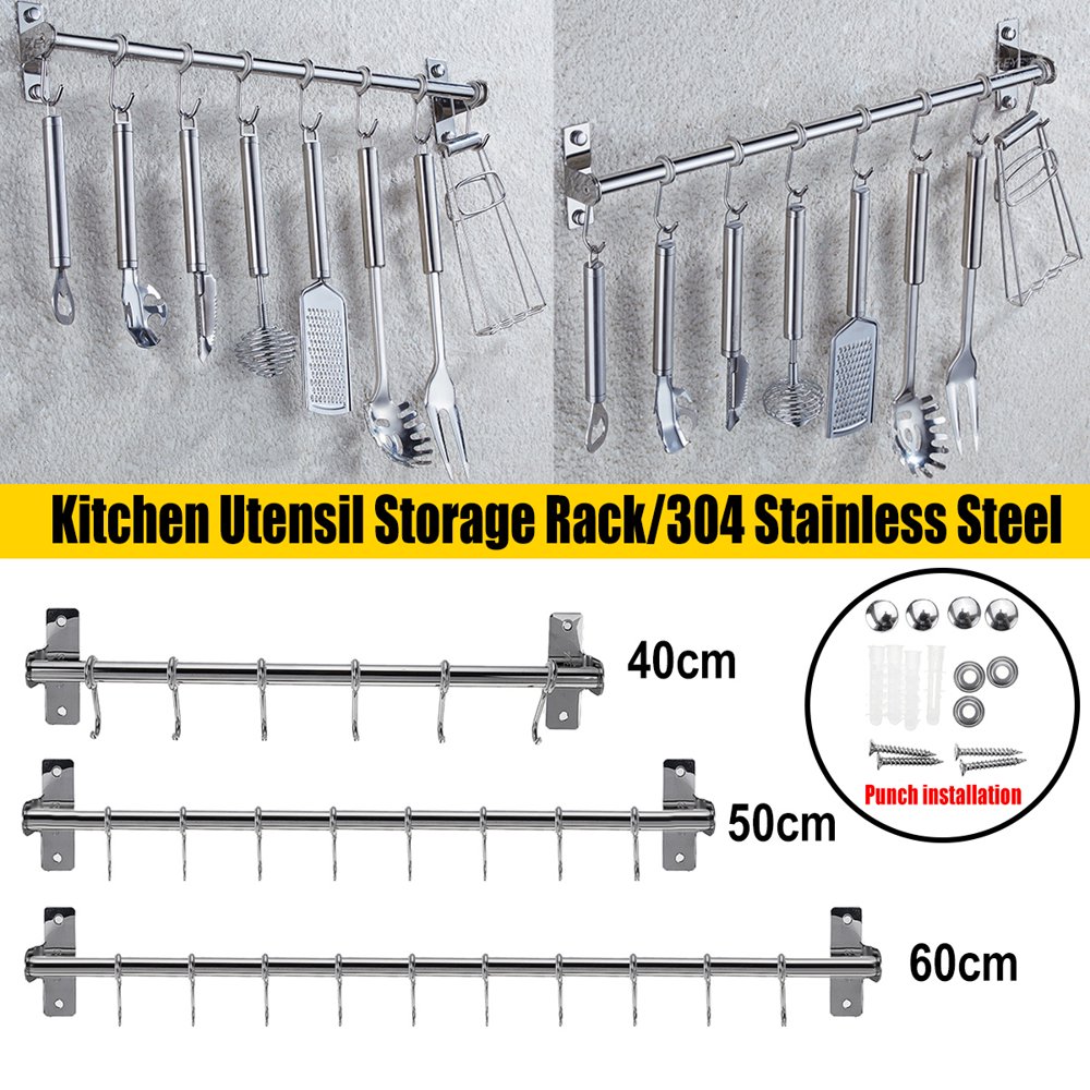 Stoneway Kitchen Rail, Stainless Steel Wall Mounted Hanging Rail