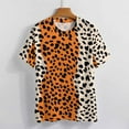 thumbnail image 3 of Leopard Print Pattern Women's Short Sleeve T-Shirt Crew Neck Casual Summer Trendy Loose Fit Tops, 3 of 6