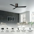 thumbnail image 2 of Matthews Fan Company IR3H-BB-BK-42 Irene 42" Brushed Bronze Hugger Ceiling Fan with 3 Matte Black Blades, Remote and Wall Control, Indoor/Outdoor Damp Rated, 2 of 6