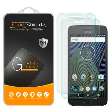 [2-Pack] Supershieldz for Motorola Moto G5 Plus Tempered Glass Screen Protector, Anti-Scratch, Anti-Fingerprint, Bubble (Best Screen Protector Moto G5 Plus)
