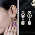 thumbnail image 3 of Rosec Jewels Lab Grown Emerald Cut Diamond Earrings Drop - Art Deco Earrings (6X8 mm, EF-VS1 Quality) - With Jewelry Box, 925 Sterling Silver, 3 of 9
