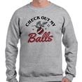 thumbnail image 2 of Check Out My Balls Christmas Long Sleeve Shirt Unisex X-Large Grey, 2 of 5