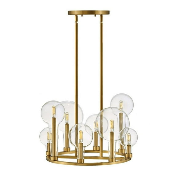 Mid Century Modern Eight Light Chandelier-Lacquered Brass Finish Bailey Street Home 81-Bel-4543877