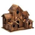 thumbnail image 1 of Bird Houses for Outside, Wooden Bird Nesting Box, Multi Hole Bird House with 6 holes Bird Hut for Outdoor, Hanging Small Bird House for Garden Balcony Blue Birds, Robins, Sparrows, 1 of 8