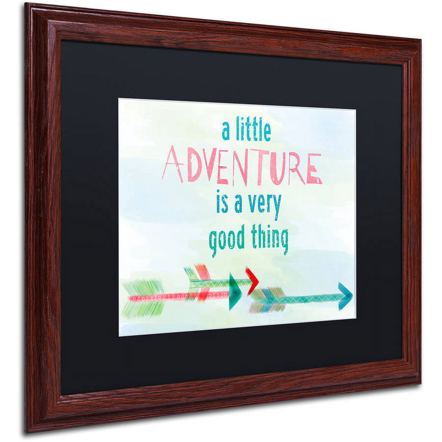Trademark Fine Art "Adventure" Canvas Art by Lisa Powell Braun, Black Matte, Wood Frame