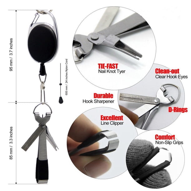 Outil Multifonction 4 En 1 Pour Pêche à La Mouche - Nœud Outils, Coupe Ligne, Affûteur Et Zinger