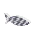 thumbnail image 2 of 8" Cape Cod Inspired Table Top White and Blue Striped Fish Decoration, 2 of 3