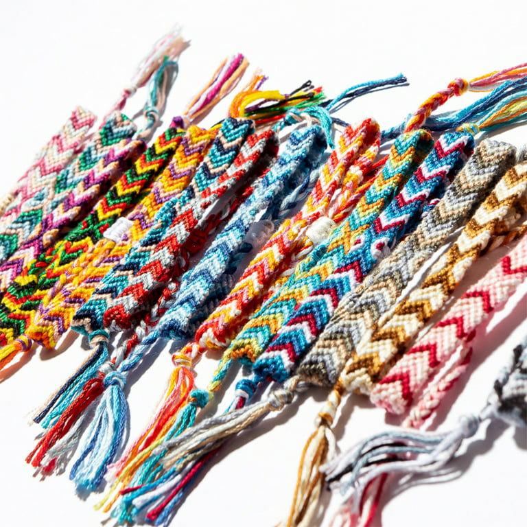GAUSKY 20 Pieces Woven Friendship Bracelets 2 Styles Nepal Adjustable Handmade Braided Bracelets Multicolor for Women Girls