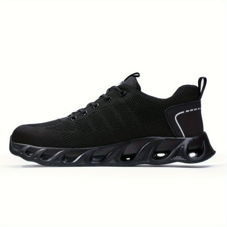 

XIAOGZAHUOP Durable Men‘s Work Shoes with Comfy Non Slip Steel Toe Puncture Proof Design and Breathable Solid Color Finish featuring Rubber Sole for Safety and Comfort - Men‘s Footwear