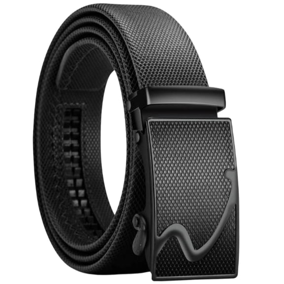 Men's Dress Belts Texture Automatic Faux Leather Gifts Belt Ratchet Belts for Business Casual Daily Pants