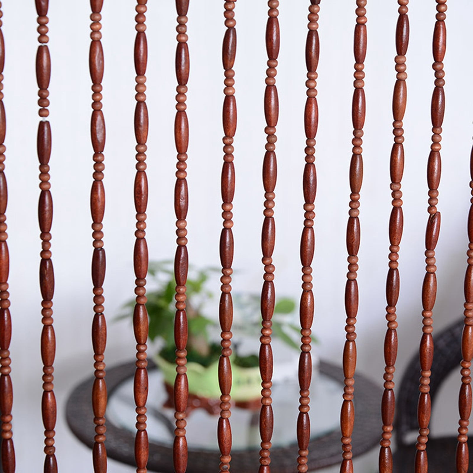 Bamboo Wood Beaded Curtain for Doors, Hanging Room Divider, Decorative Privacy Screen, Handmade Curtain for Balcony/Patio Door