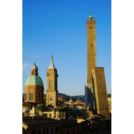 Towers of Torre Degli Asinelli and Torre Garisenda, Bologna, Emilia Romagna, Italy, Europe Print Wall Art By Bruno