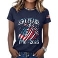 thumbnail image 4 of NMMUED Womens Patriotic 4th of July Shirts Women 250 Years of Freedom American Flag Graphic T-shirt Independence Day Summer Fashion Top Navy S, 4 of 6