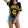thumbnail image 4 of xfsWaSs Soft Womens Tops T-shirt Ladies V Neck Loose Fit T Shirt With Straps Short Sleeve Sports Graphic Tee Top Comfortable Letter Print Shirt Stylish Tee Shirts, 4 of 5
