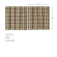 thumbnail image 3 of VHC Brands Cider Mill 3 PC Khaki Plaid Curtain Set (1 Valance 16x72 and 2 Tier 24x36), 3 of 5