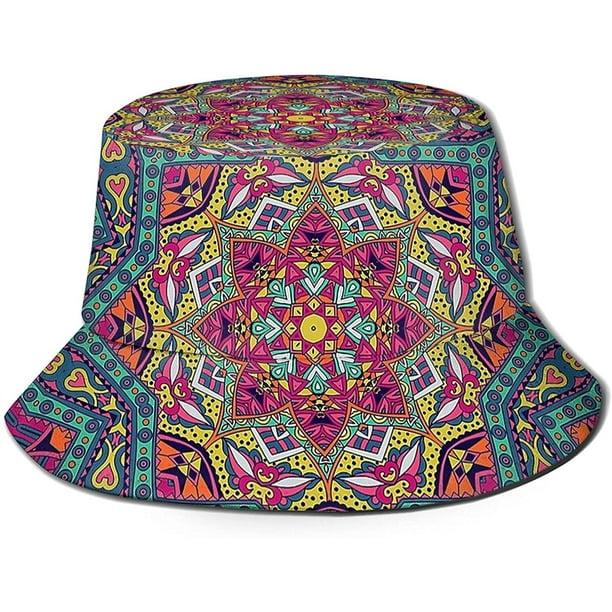 Mandala Bucket Hat Travel Summer Beach Hat Sun Uv Protection Foldable  Fisherman Hat Fashion Cap for Women Men Unisex 