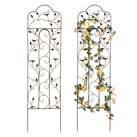 60in 5ft 100% Metal Garden Trellises for Climbing Plants Outdoor, Heavy-Duty Steel Garden Trellis with Durable Powder Coating, Black