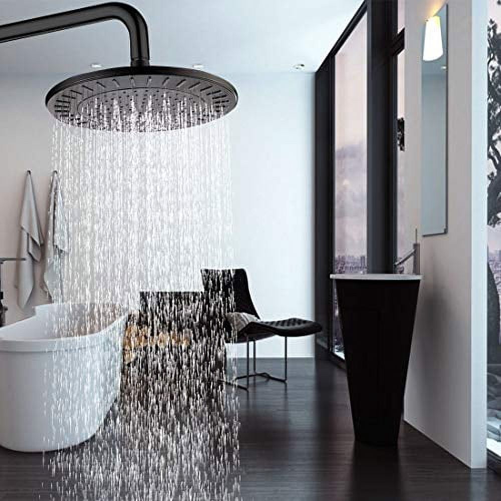 BRIGHT SHOWERS Round Rain Shower Head 9 Inch High Pressure Rainfall Showerhead for Bathroom, Luxury Rain Shower Head with Adjustable Angle, Easy to Install, Oil-Rubbed Bronze