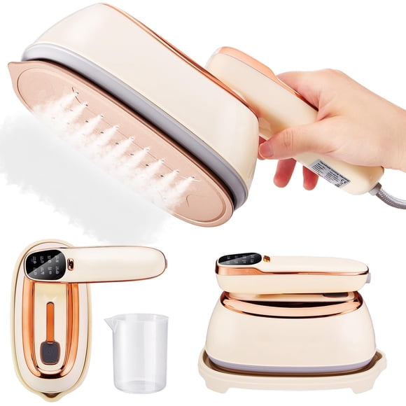 Lukovee Plancha de Vapor Ropa Potente, 1640W Planchadora de Vapor Mano 3 Velocidades con Tanque de Agua 320ml, Vaporizador de Ropa de Viaje Plegable 15s Calentamiento R&aacute;pido para Removedora