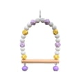 thumbnail image 3 of KOYPTL Wooden Bird Swing with Bells for Cockatiels Parrot Perch Hanging Toys,Birdcage Stands Cage Ground Play Gyms Accessories,Colorful Beads Climbing Toy for Lovebirds Conures Budgies Easter Decor, 3 of 6
