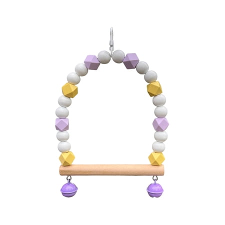 Bird Standing Stick & Claw Sharpening Set Frosted Wood Perch & Natural Wooden Swing for Parrots & Small Birds Interactive Colorful Swing Perch for Bird Play
