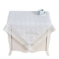 thumbnail image 4 of Square White Tablecloth, Coffee Table Cover, Lace Embroidery Tabletop Decoration, 4 of 4