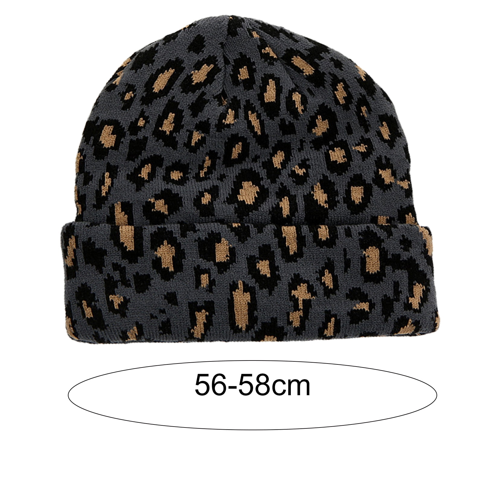 Leopard Cheetah Print Beanie Hat Winter Knit Skull Cap Warm