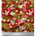 thumbnail image 1 of Soimoi Rayon Fabric Leaves & Floral Artistic Print Fabric by The Yard 42 Inch Wide, 1 of 3
