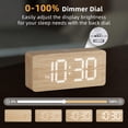 thumbnail image 4 of Reloj despertador digital USCCE de madera con números grandes, 4 of 8