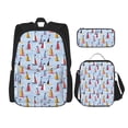 thumbnail image 1 of Disketp Sailboats And Seagulls Mochila Estampada de Gran Capacidad con Lonchera y Estuche, Set de 3 Piezas para Estudiantes, 1 of 7