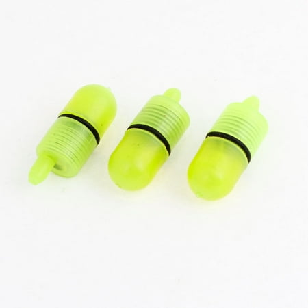 Unique Bargains 3 Pcs Shell Fishing Pole Bite Alarm Electronic Green LED Light Lamp Alert
